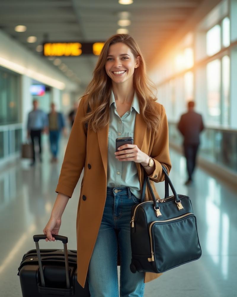 Happy traveler